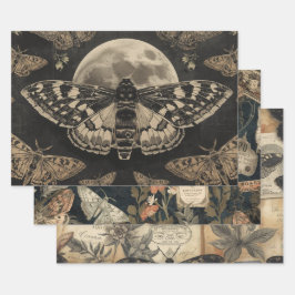 Cottagecore Maanvlinder Gotische Tuin Inpakpapier Vel