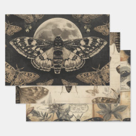 Cottagecore Maanvlinder Gotische Tuin Inpakpapier Vel
