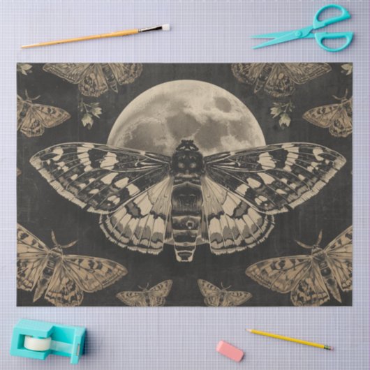 Cottagecore Maanvlinder Kruiden Apotheek Tissuepapier (Craft)