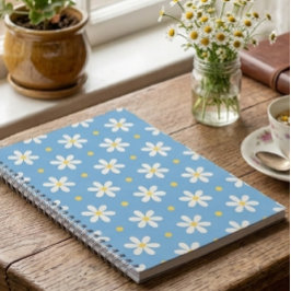 Cottagecore Madeliefjes Bloemige Esthetiek Blauw N Notitieboek