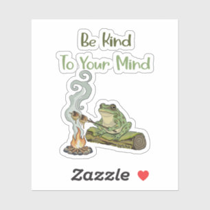 Cottagecore Mentale Gezondheid Zelfzorg Kikker Sticker