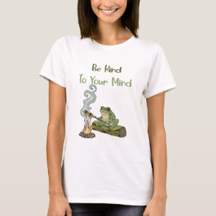 Cottagecore Mentale Gezondheid Zelfzorg Kikker T-shirt