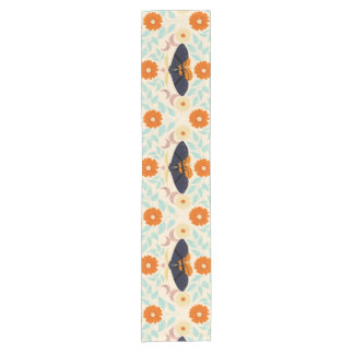 Cottagecore Motief Kunst | Retro Bloemendesign Korte Tafelloper