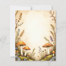 Cottagecore Mushroom and Wildflower Stationery Bor