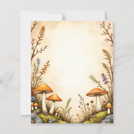 Cottagecore Mushroom and Wildflower Stationery Bor (Voorkant)
