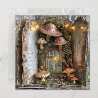 Cottagecore Mushroom Boek Trifold Scrapbook Pagina Kaart
