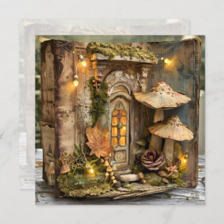 Cottagecore Mushroom Book Herfst Scrapbook Journal Kaart