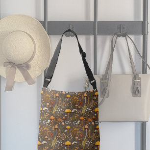 Cottagecore Mushroom Borduurwerk Crossbody Tas