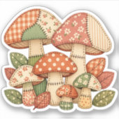 Cottagecore Mushroom Cluster Sticker (Voorkant)