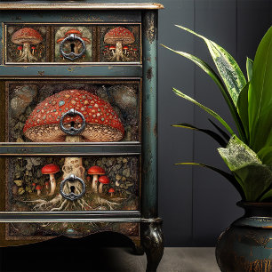 Cottagecore Mushroom Decoupage Rustieke volkskunst Tissuepapier