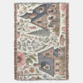 Cottagecore Mushroom en Bloemenpatroon Deken (Voorkant Verticaal)