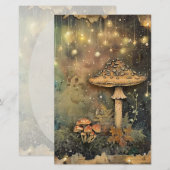 Cottagecore Mushroom Fairy Light Briefpapier (Voorkant / Achterkant)