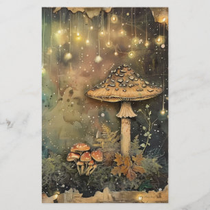 Cottagecore Mushroom Fairy Light Briefpapier