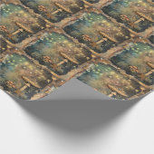 Cottagecore Mushroom Fairy Light Cadeaupapier (Hoek)