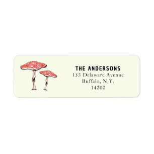 CottageCore Mushroom Ivory Retour Adres Label