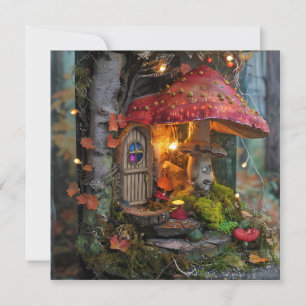 Cottagecore Mushroom Treehouse Scrapbook Page Kaart