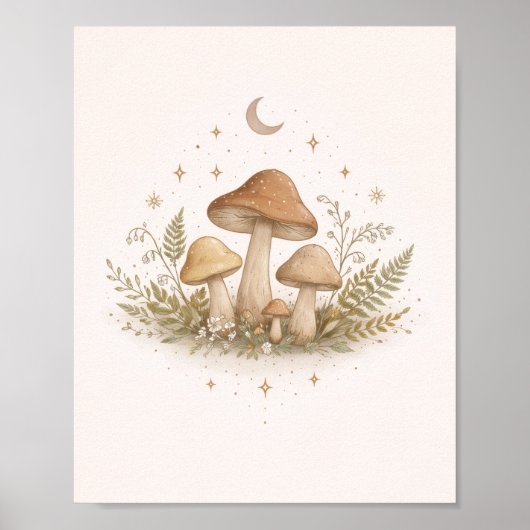 Cottagecore Mushroom Wall Art –  Poster (Voorkant)