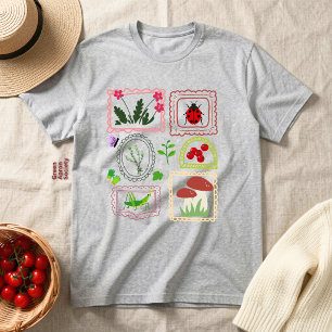 Cottagecore nepuitborduurwerk botanische elementen Tri-Blend shirt
