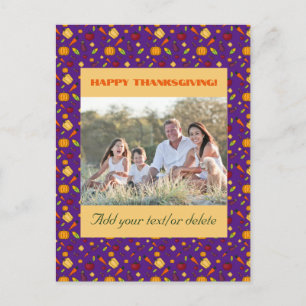 Cottagecore oogst Thanksgiving wenst paarse Briefkaart