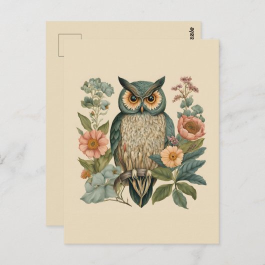 Cottagecore Owl Briefkaart (Voorkant / Achterkant)