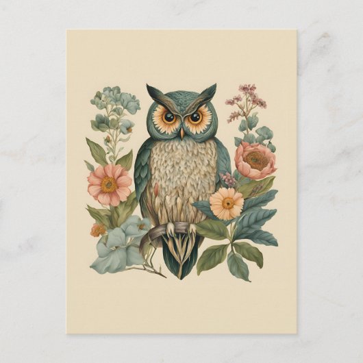 Cottagecore Owl Briefkaart (Voorkant)