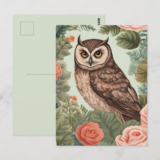 Cottagecore Owl Briefkaart (Voorkant / Achterkant)