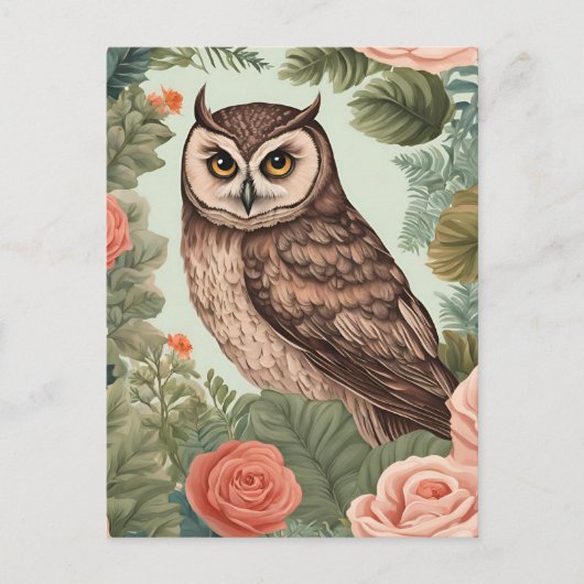 Cottagecore Owl Briefkaart (Voorkant)