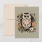 Cottagecore Owl Briefkaart (Voorkant / Achterkant)