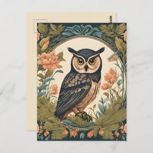 Cottagecore Owl Briefkaart (Voorkant / Achterkant)