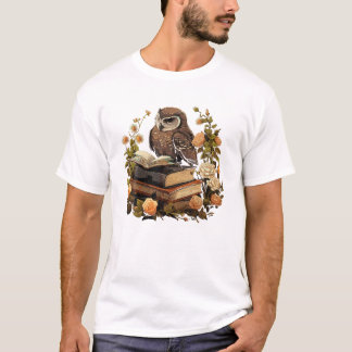 CottageCore Owl Reading T-shirt