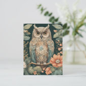 Cottagecore Owl Schattige Briefkaart (Staand voorkant)
