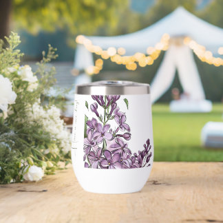 Cottagecore Paarse Sering Bloemige Reisbeker Tuin