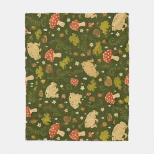 Cottagecore Pad Stoomzwam Naadloos Patroon Behang Fleece Deken