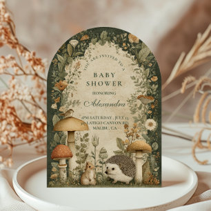 Cottagecore Paddenstoel Bos Baby Shower Kaart