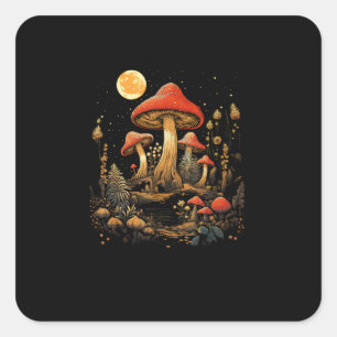 Cottagecore Paddenstoel Cottagecore Esthetiek Gobl Vierkante Sticker