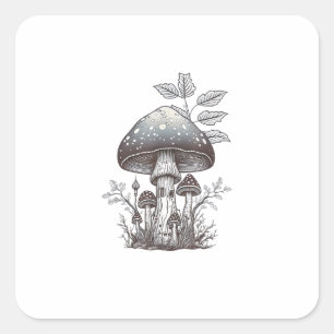 Cottagecore Paddenstoel Goblincore Esthetiek  Padd Vierkante Sticker