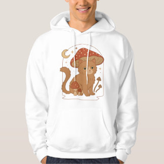 Cottagecore Paddenstoel Kat met Hoed � Schattig Vi Hoodie