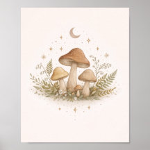 Cottagecore Paddenstoel Muurkunst – Poster