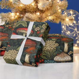 Cottagecore paddenstoelen Cadeaupapier