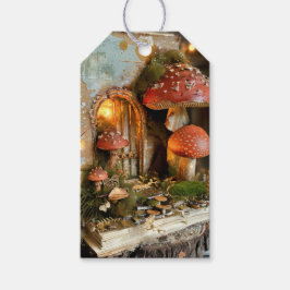 Cottagecore Paddenstoelen Feeën Huis Cadeaulabel