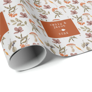 Cottagecore Paddestoel Botanische Fairycore Kerstm Cadeaupapier