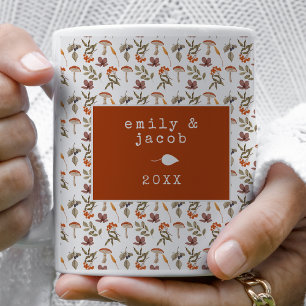 Cottagecore Paddestoel Botanische Houten Kerstmis Koffiemok