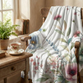 Cottagecore Pastel Bloemenpracht Fleece Deken