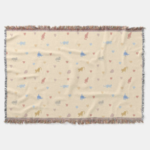 Cottagecore Pastel Gezellige Katten & Harten  Deken