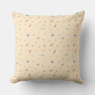 Cottagecore Pastel Gezellige Katten & Harten  Kussen
