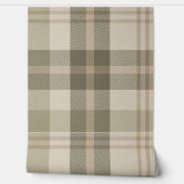 Cottagecore Plaid in Sage and Cream Behang (Afrollen)