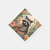 Cottagecore Playful Raccoon Sierkussen Servet (Hoek)