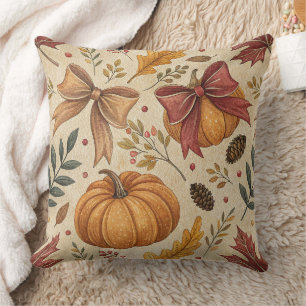 Cottagecore Pompoen Bloem Herfst Patroon Kussen