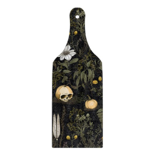 Cottagecore pompoen schedel snijplank (Voorkant)