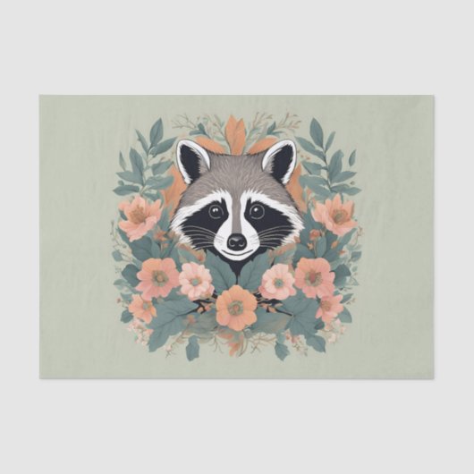 Cottagecore Raccoon Decoupage Tissuepapier (Voorkant)